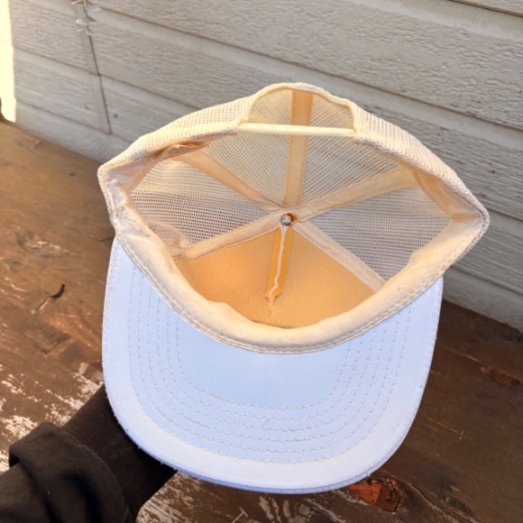 vintage ESSO gas no trouble trucker hat mesh white snapback - Picture 4 of 4